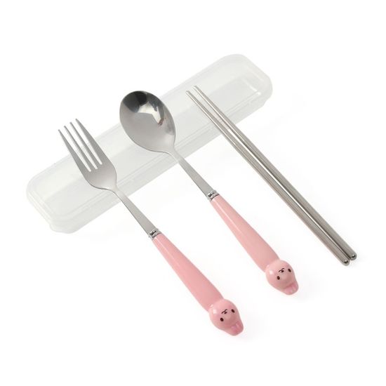 빼꼼토끼 휴대용 수저 포크 세트 젓가락 동물포크