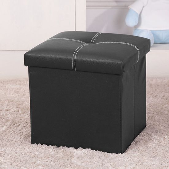스툴스 인조가죽 수납의자(30cm) (블랙) 보조의자
