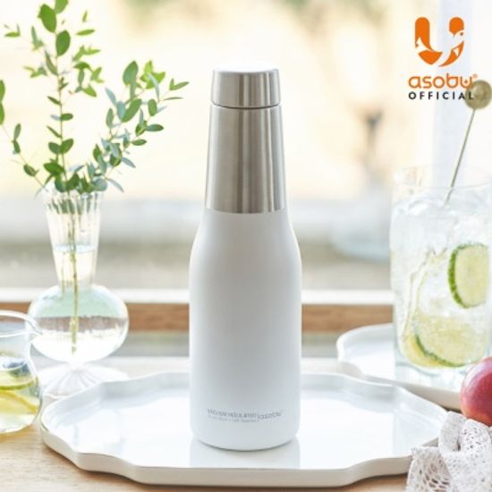 아소부 스텐 진공 텀블러 600ML 오아시스 화이트