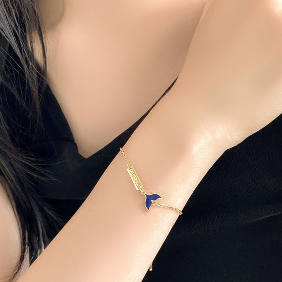 [선물포장] 행운의 고래꼬리 미니멀 체인 팔찌