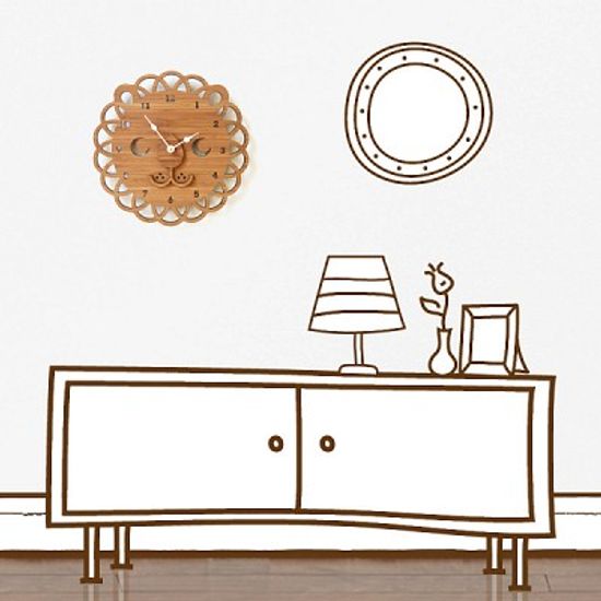 디코이랩(Decoylab) 사자얼굴 우드 무소음 벽시계