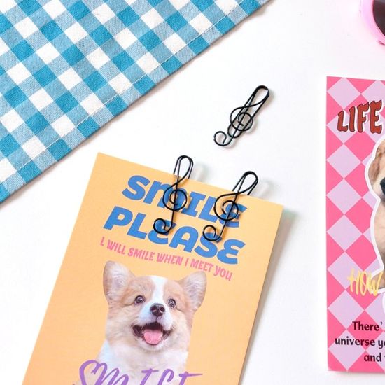 높은음자리 하트 북 클립(5개 1세트)