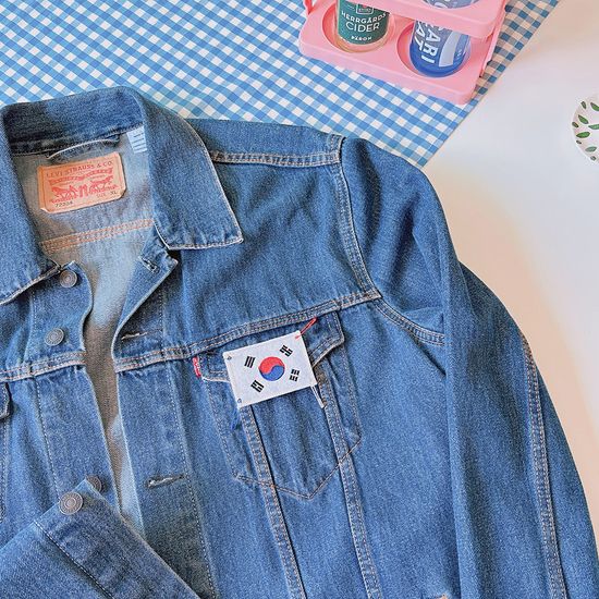 태극기 자수 패치 와펜(옷핀포함)