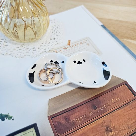 아기새 도자기 2구 종지 미니 소스접시 3p set