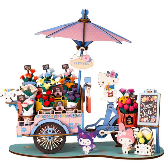 핸즈크라프트X헬로키티 DIY미니어처 키티 플라워카트