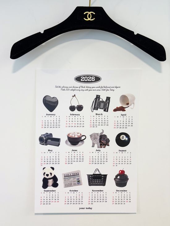 2026 오브제 블랙 포스터 달력