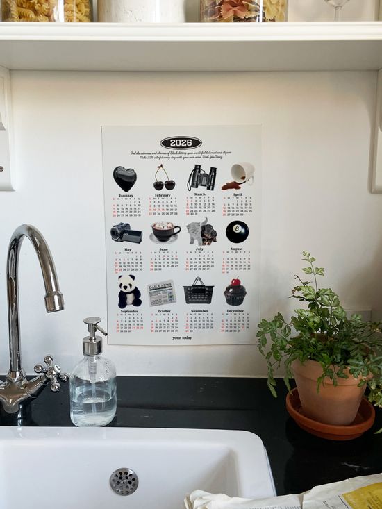 2026 오브제 블랙 포스터 달력