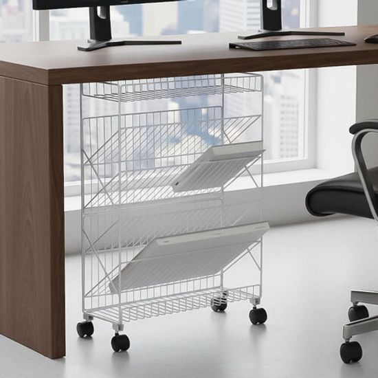 스틸 트롤리 이동식 책꽂이 매장공간활용 북카트 HTB1