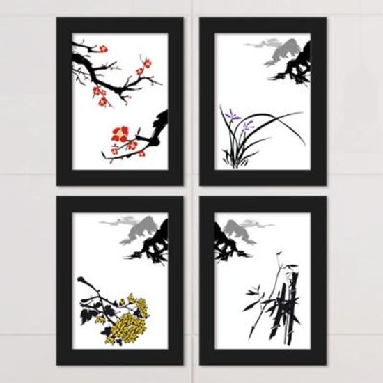 cv361-사군자_매난국죽_액자세트