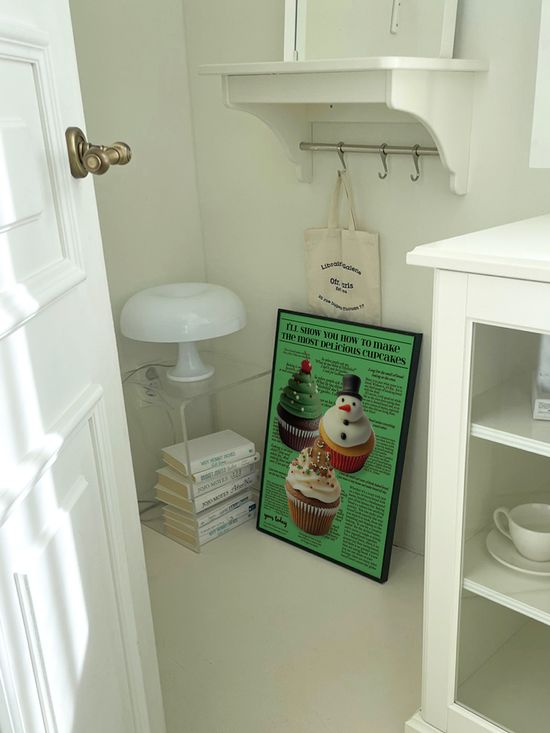 크리스마스 포스터 컵케이크 베이커리 포스터