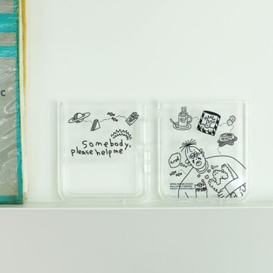 Z플립 3/4/5/6/7- POM 헬프미 젤하드 폰케이스