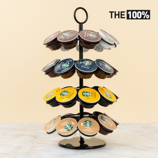 THE100% 돌체구스토 호환 캡슐커피 보관함 선플라워 회전타워 36구 홀더 거치대