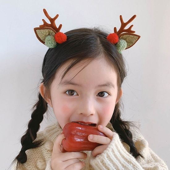 크리스마스 루돌프 집게 머리핀(2개 1세트)