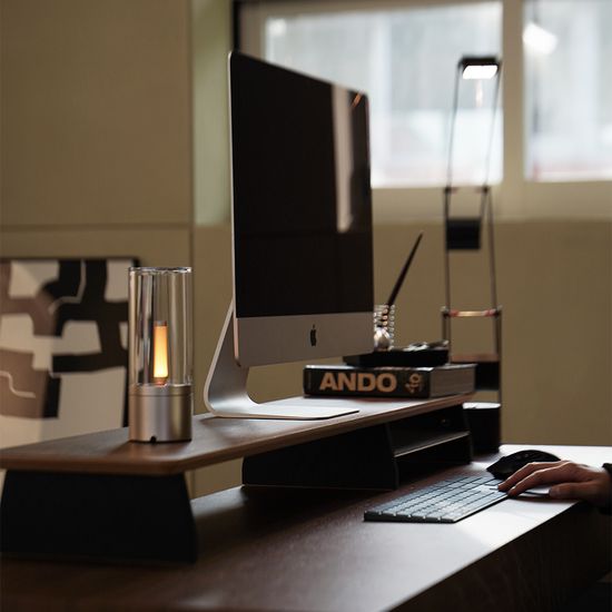 Ekeepment 원목 모니터 받침대 선반 싱글 월넛