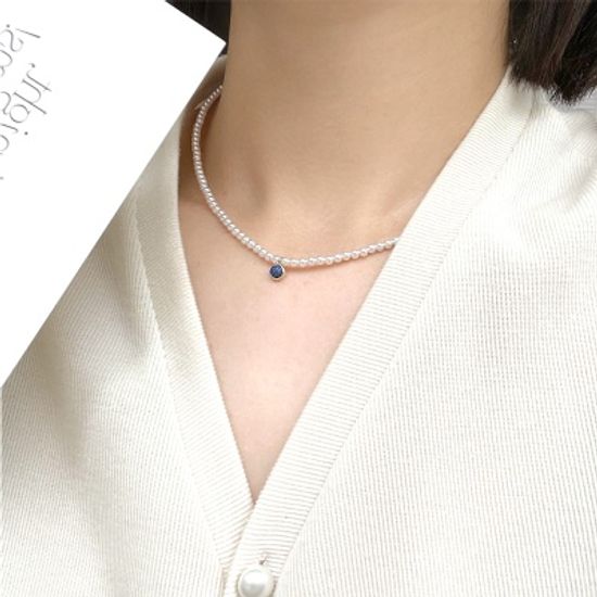 [선물포장] 천연원석 탄생석 진주 목걸이