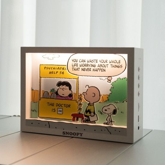 피너츠 스누피 액자 LED 무드등 블루투스 스피커