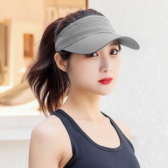 쿨링 메쉬 스포츠 썬캡(그레이) 자외선차단 모자