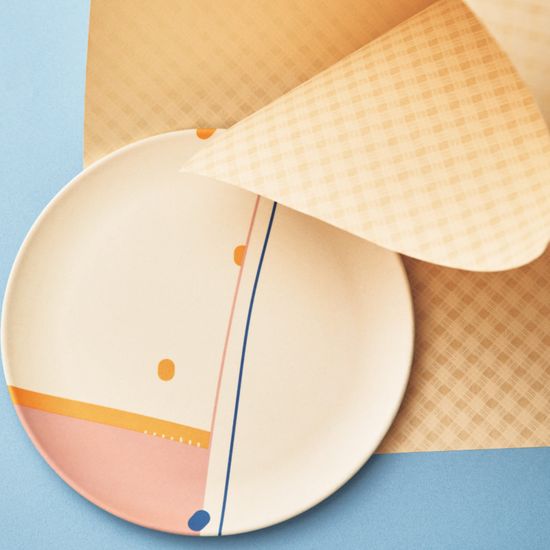 뱀부 대나무 디너플레이트 25cm 스트로베리밀크