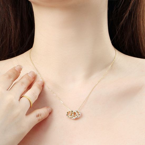 [비쥬홀릭] 실버925 골드도금 트리플 링 목걸이(골드)