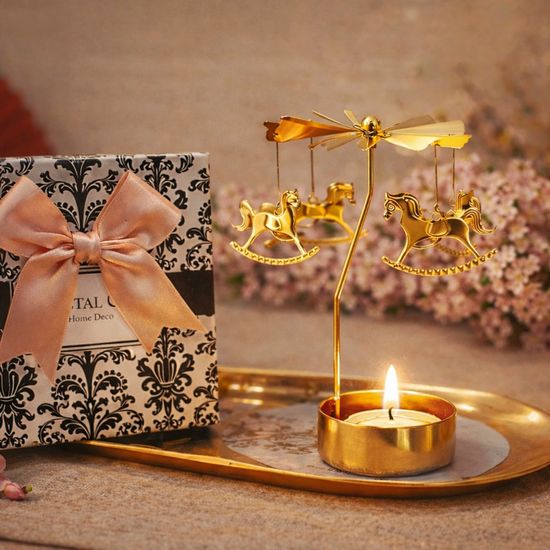 럭키 홀스 회전 캔들 홀더 세트