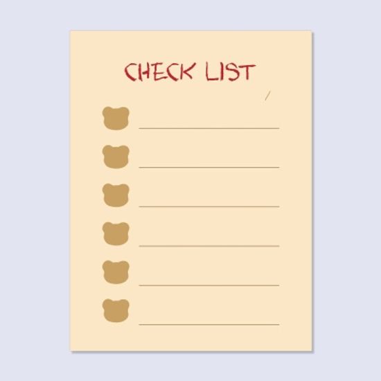 곰돌이 체크리스트 떡메모지