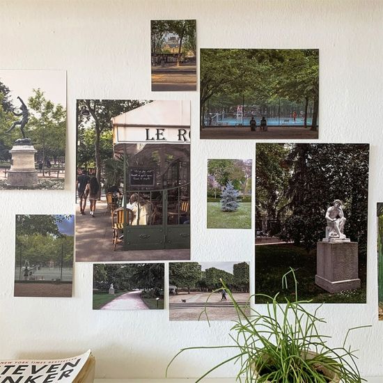 자체제작 - [14장세트] 파리 그린 컬러포인트 유럽시리즈 엽서 포스터