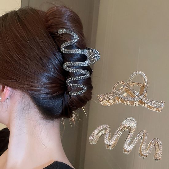 블링 큐빅 물결 웨이브 집게핀 예쁜 헤어 삔 머리 핀