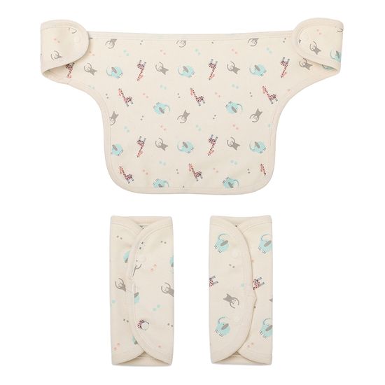 오가닉 신생아 아기띠침받이턱받이세트 네버랜드 