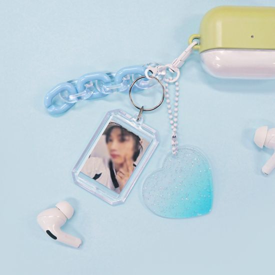 오첵 완소최애 미니포토 하트 키링