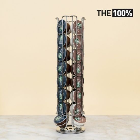 THE100% 돌체구스토 호환 캡슐커피 보관함 십자형 회전타워 32구 홀더 거치대