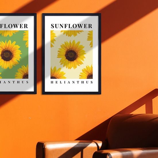 해바라기 그림 액자 인테리어 포스터 - 라임에이드