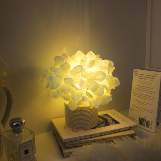 화이트 수국 LED 무드등