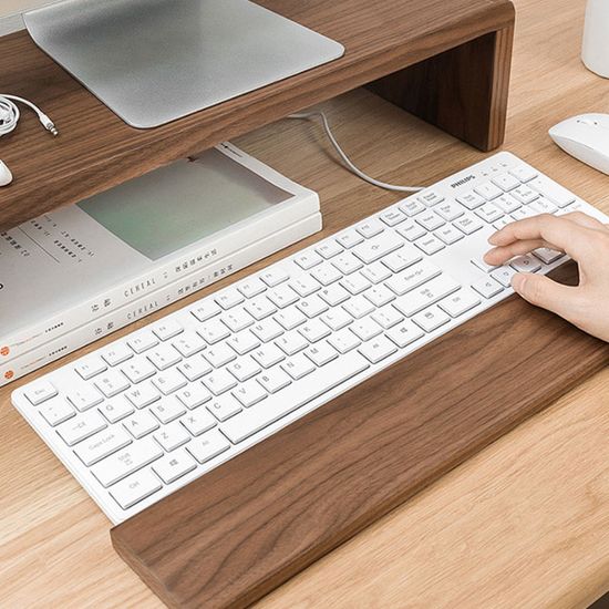 호두나무 키보드 손목받침대 팜레스트