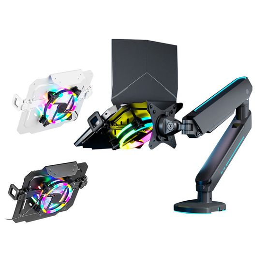 마운트뷰 LED 쿨링 게이밍 모니터암 노트북암 거치대