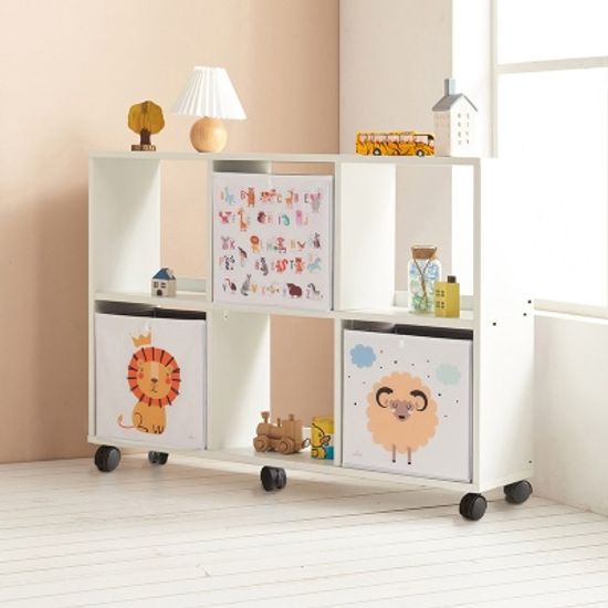 로리 화이트 오픈 이동식 책장 2단 6칸 (착불)