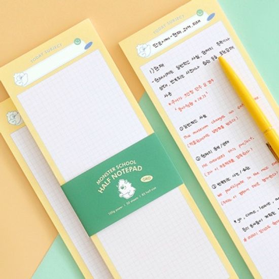 몬스터 스쿨 하프 노트패드 세트(B5하프,1/2메모패드)