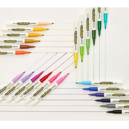 모나미 1.0mm 중간글씨용 유성마카-네임펜 F 6색set