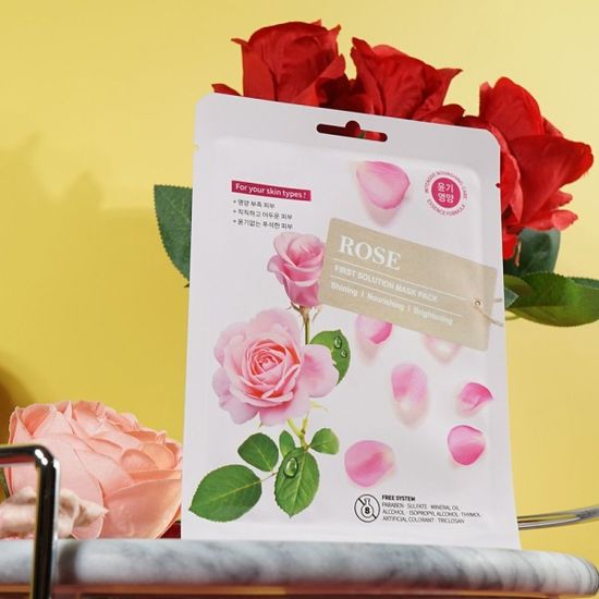 영양부족 윤기없는 장미꽃추출물 마스크팩 10입 로즈[