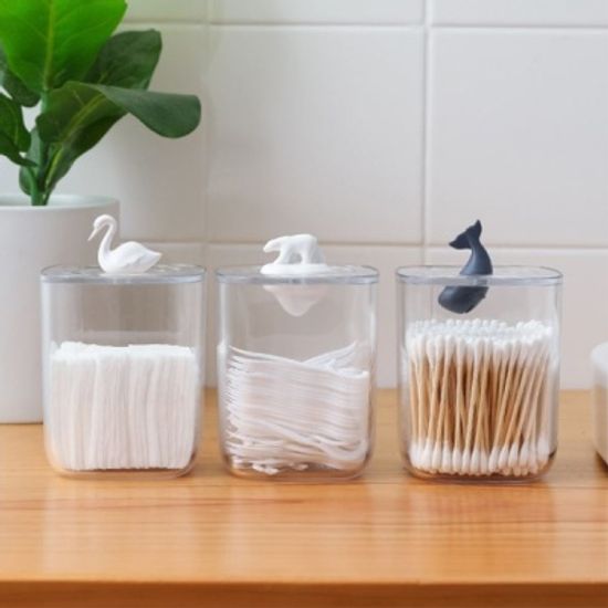 애니멀 면봉 화장솜 정리함