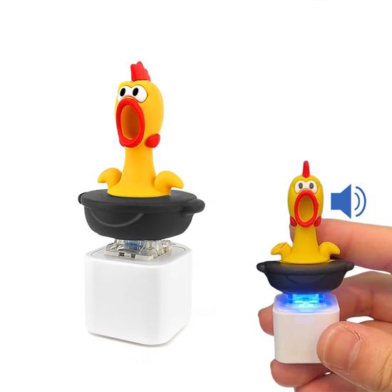웃긴 캐릭터 사운드 led 피젯 토이 키보드 키캡 키링
