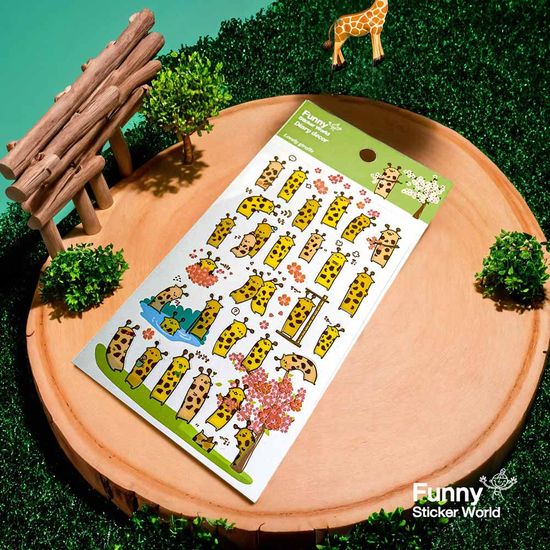 퍼니스티커 C557P 사랑스러운 기린 PVC 다이어리데코