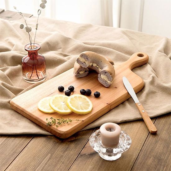 수앤리빙 마호가니 핸들형 플레이팅 나무도마 - 중