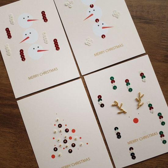 비즈공예 4종 크리스마스카드 만들기 DIY KIT 