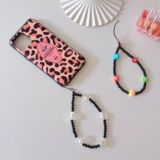 블랙 비즈 하트 플라워 폰 스트랩(4종)