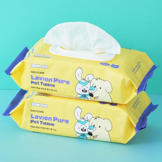 펫생각 데일리케얼 유기농 저자극 강아지 퓨어 펫티슈