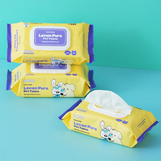 펫생각 데일리케얼 유기농 저자극 강아지 퓨어 펫티슈