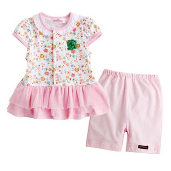 한국 핑크 플라워 튜튜 상하 2종 (3-24개월) 202196