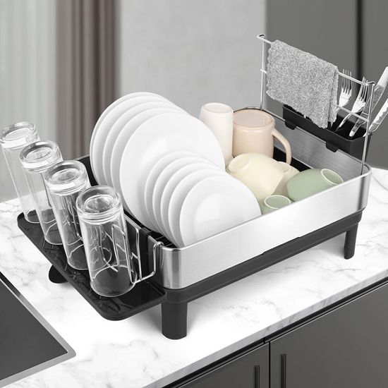 스텐 식기건조대 설거지 그릇 컵 물빠짐 블랙 R016