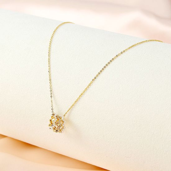 [비쥬홀릭] 실버925 골드도금 트리플 링 목걸이(골드)