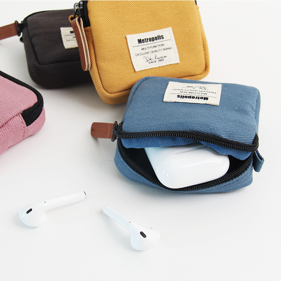 패브릭 미니 파우치 에어팟 파우치 미니월렛(4 color)